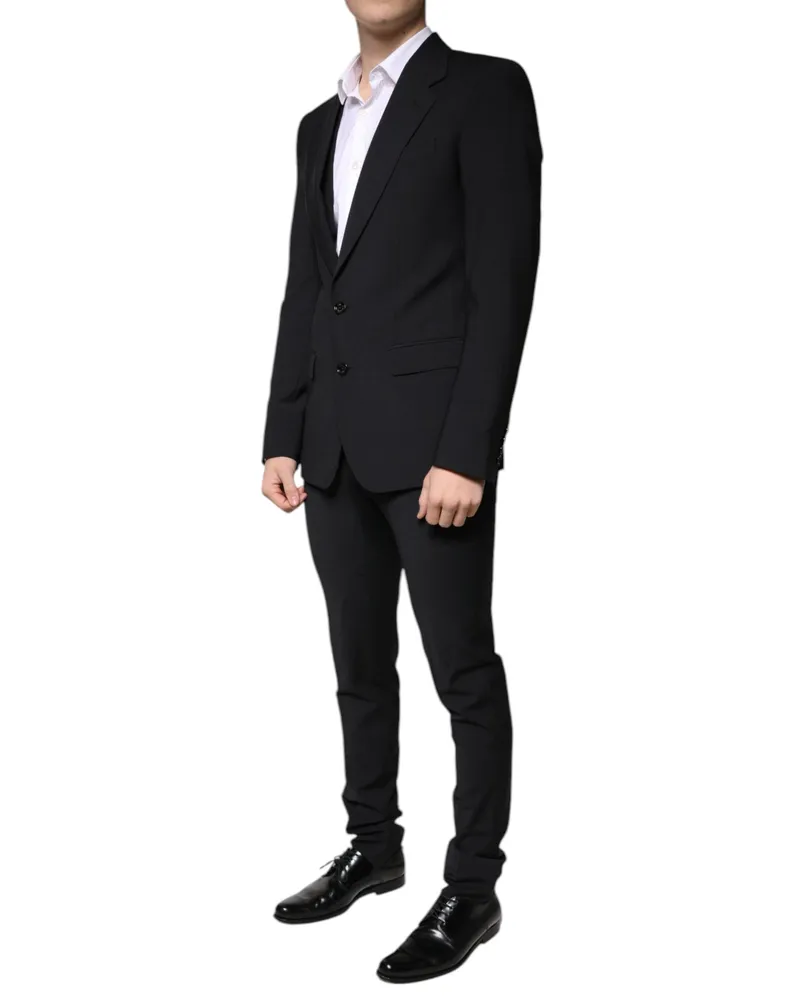 Dolce & Gabbana Virgin Wool Slim Fit Suit — Black Black