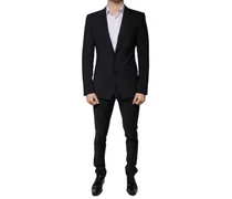 Virgin Wool Slim Fit Suit — Black