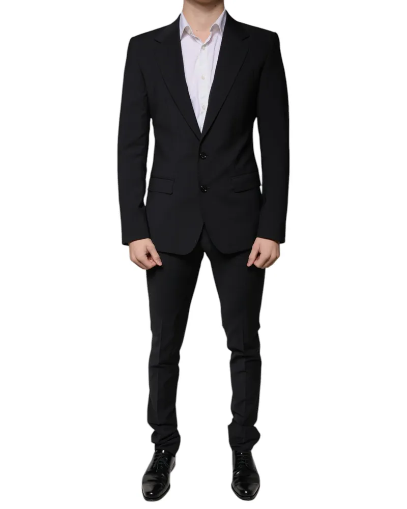 Dolce & Gabbana Virgin Wool Slim Fit Suit — Black Black