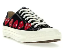 Heart-Print Canvas Sneaker — Black