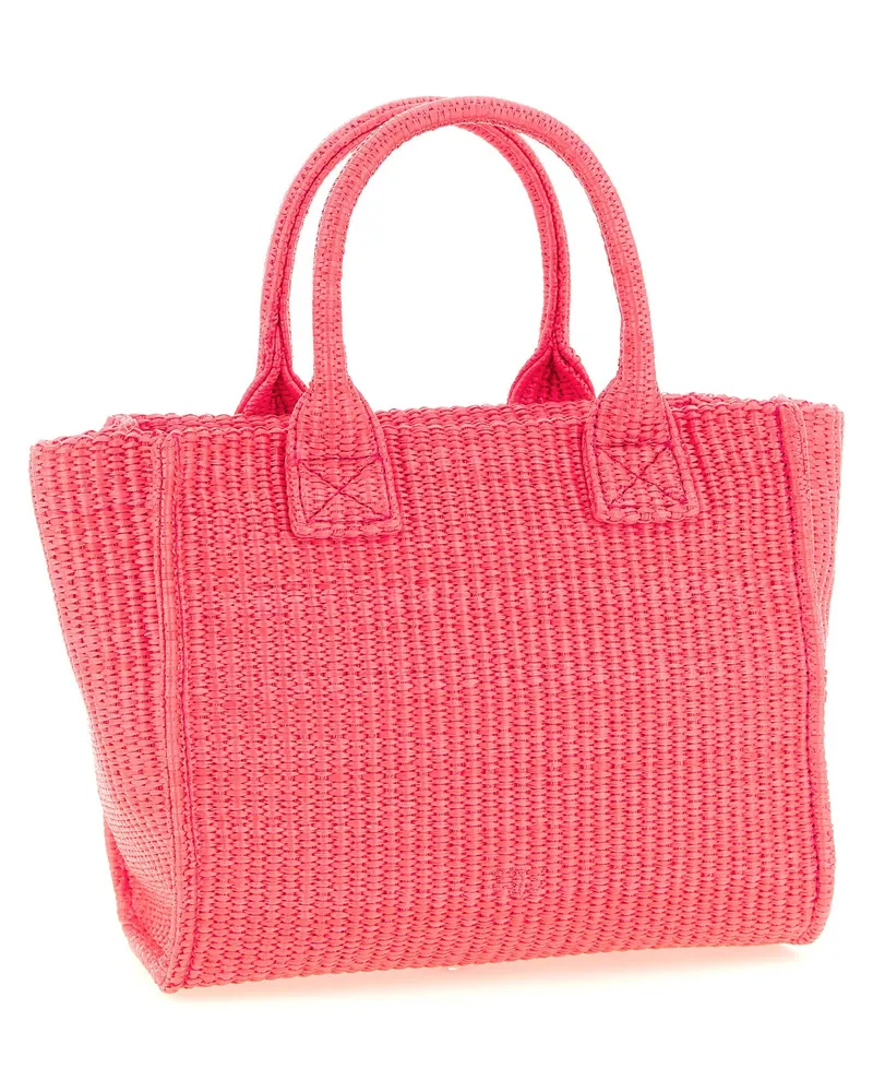 Pinko Woven Raffia Tote Bag — Pink Pink
