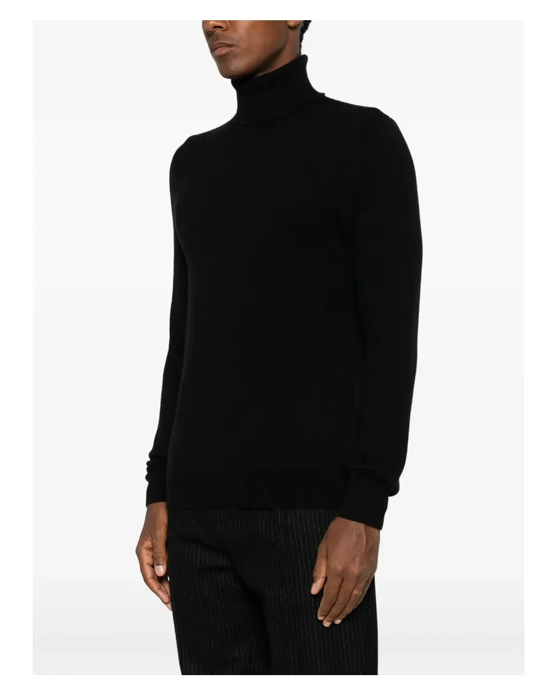 Malo Roll Neck Cashmere Sweater — Black Black