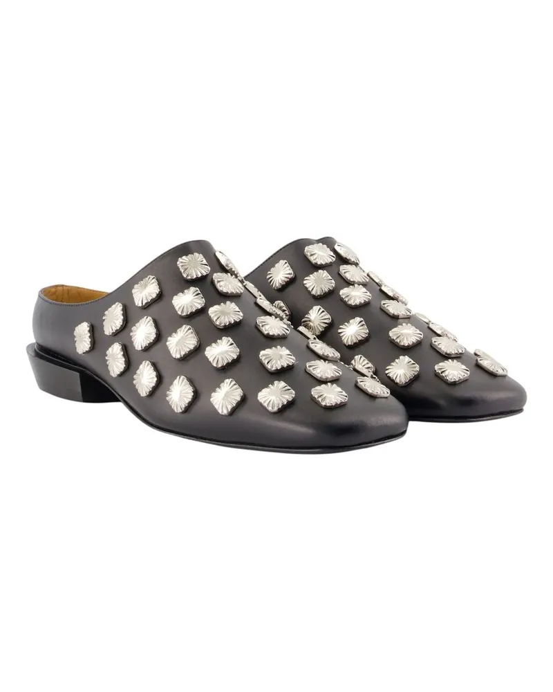 Toga Women's Aj1489 Mules -  Leather Black Cowhide Shoes Black
