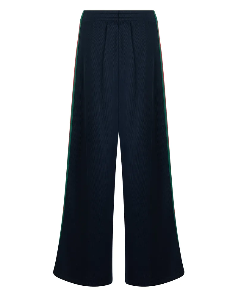 Gucci Women's Wide-Leg Trousers Blue Japan Cotton Navy