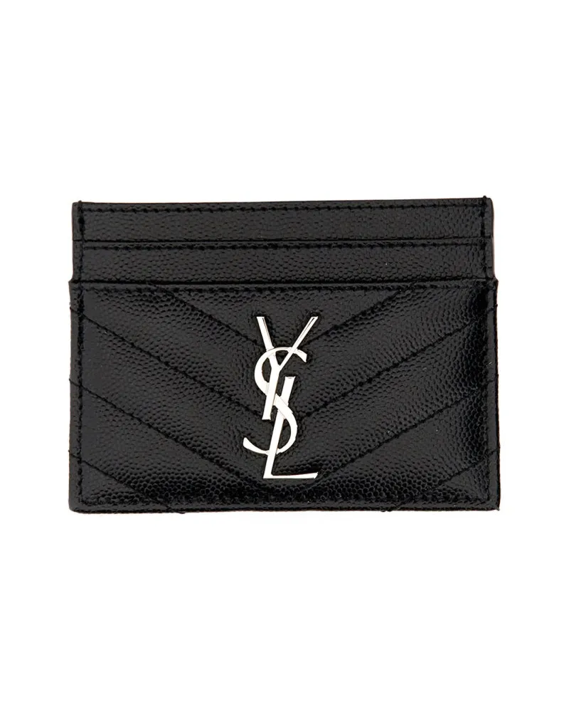 Saint Laurent Cassandre Card Case — Black Black