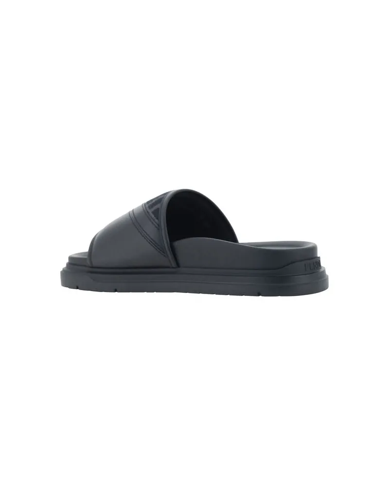 Fendi Men's Gray Fabric Flat Sandals Gray