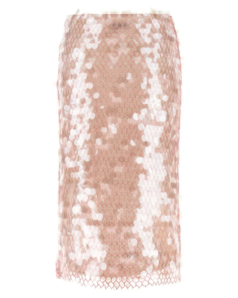 Tory Burch Sequin-Embroidered Skirt — Pink Pink