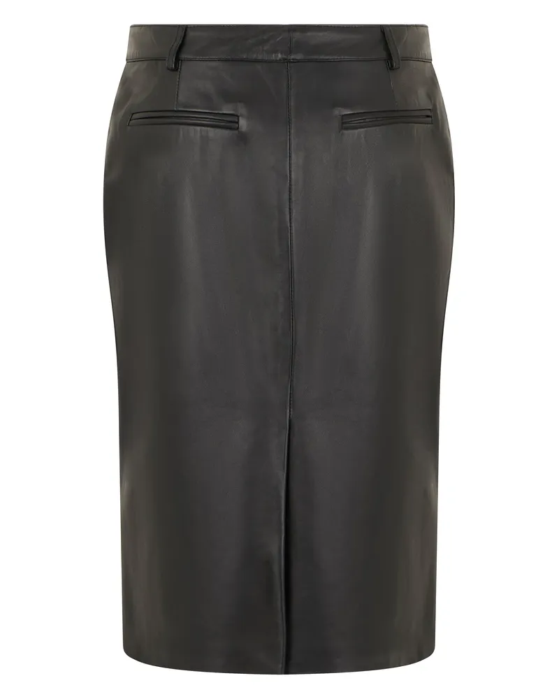 Giuseppe di Morabito Women's Leather Midi Skirt Black Calfskin Black