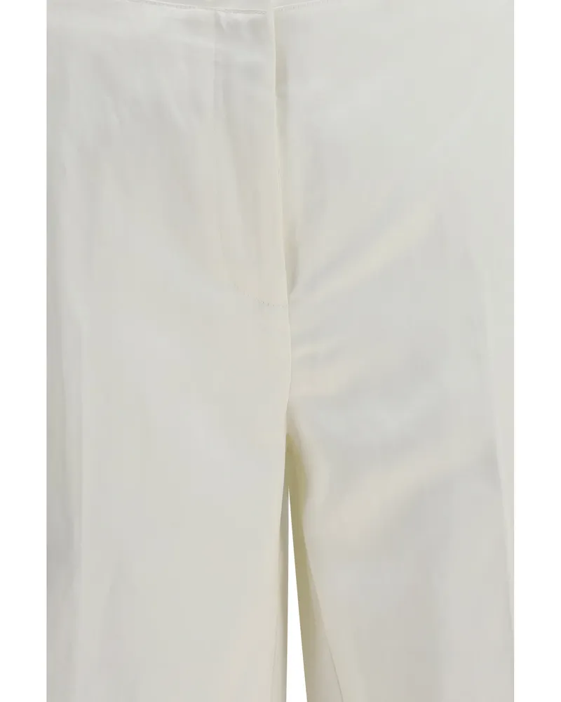 Totême Women's Pants Easy Raw Edge White Viscose Trousers White