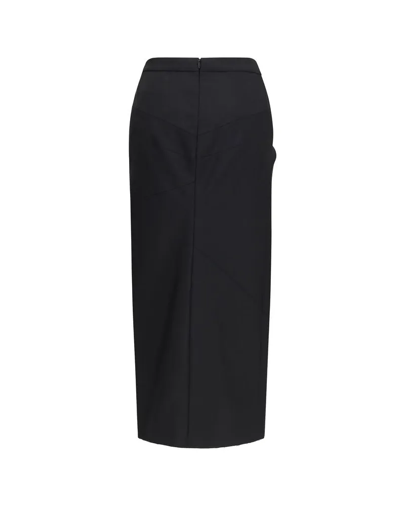 Givenchy Women's Black Wool Oves Aries Midi Skirt Black