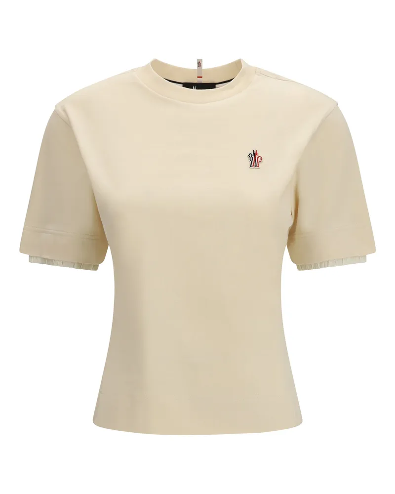 Moncler Cotton Crew Neck T-Shirt — Beige Beige