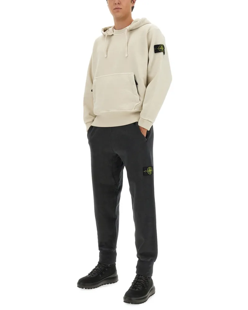 Stone Island Cotton Jogging Pants — Black Black