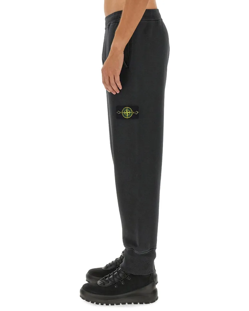 Stone Island Cotton Jogging Pants — Black Black