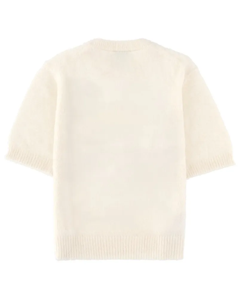 Ganni Alpaca Wool Blend Sweater — White White