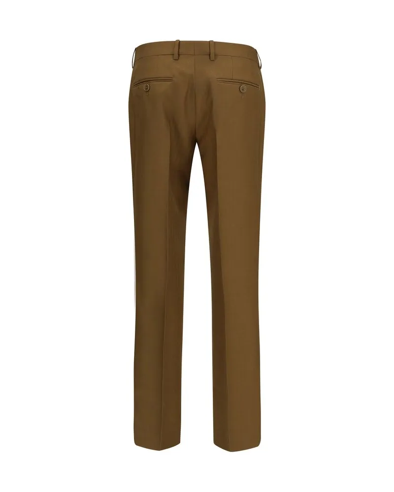 Burberry Women's Brown Wool Oves Aries Dress Pants Brown