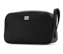 Men's Vitello Leather Travel Wallet Black Calfskin