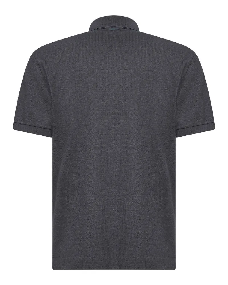 Ermenegildo Zegna Men's Piqué Polo Shirt Grey Cotton-Silk T-shirts And Polos Gray