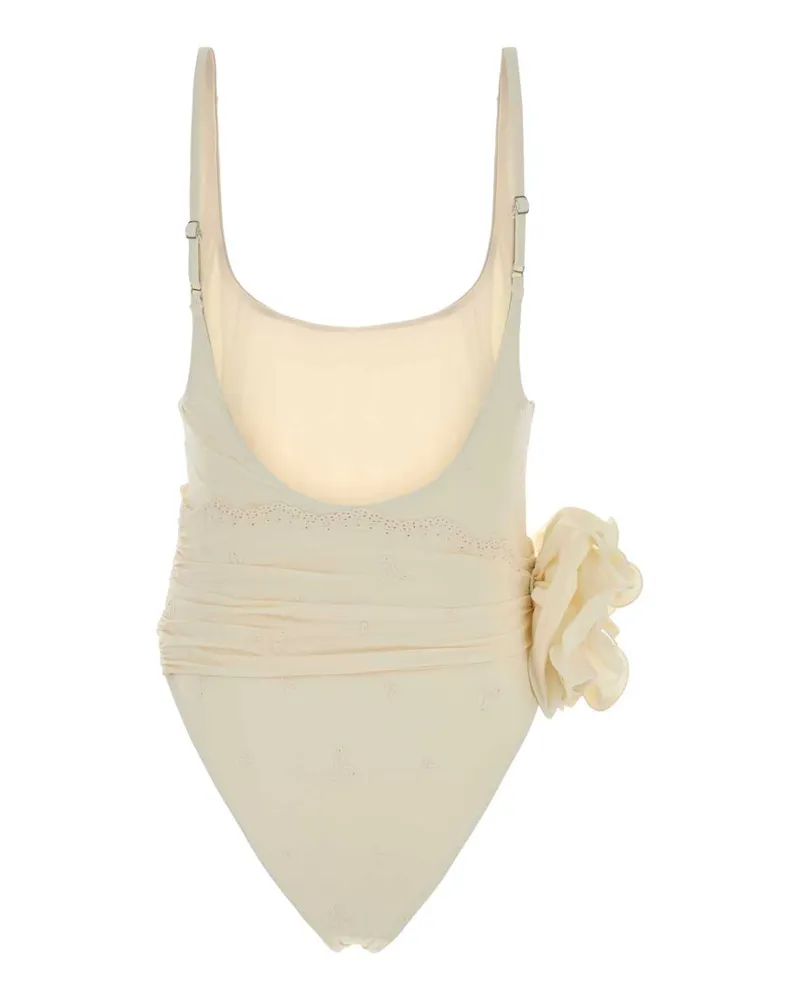 Magda Butrym Stretch Nylon Blend Swimsuit — Beige Beige