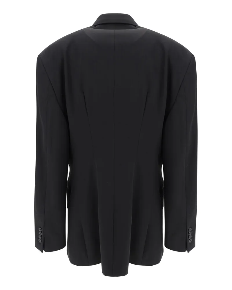 Balenciaga Women's Blazer Jacket Black Wool Ovis Aries Blazers & Vests Black