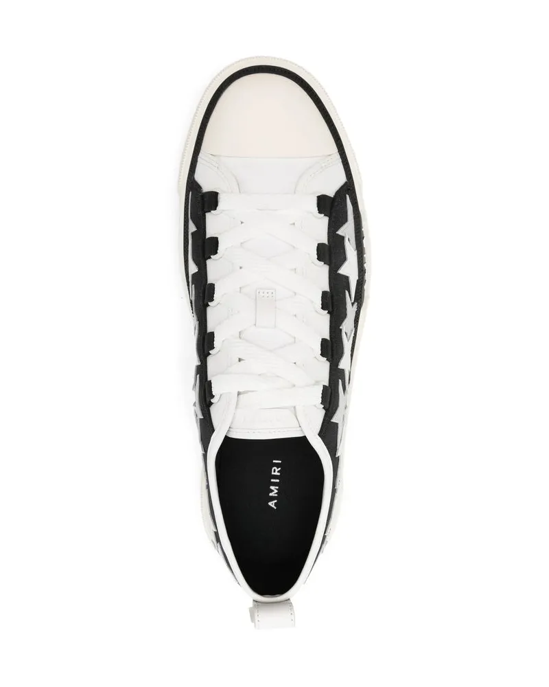 Amiri Star-Embellished Calf Leather Sneaker — Black Black