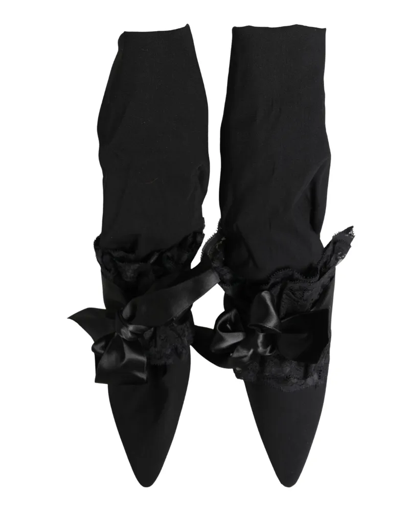 Dolce & Gabbana Women's Black Suede Mid Calf Boots Shoes Black