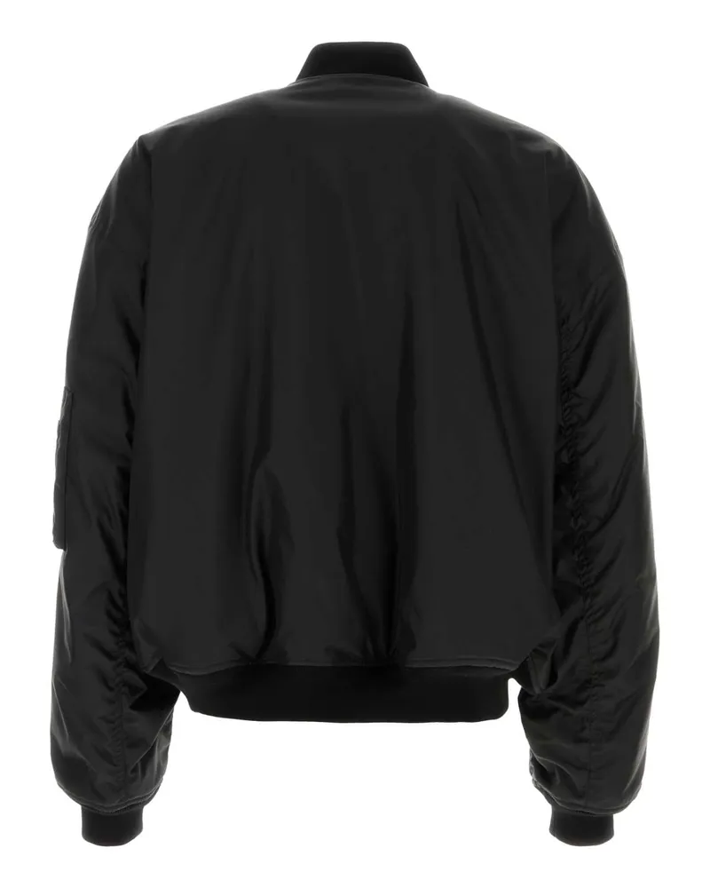 Balenciaga Men's Black Nylon  X Automobili Lamborghini Bomber Jacket Giubbini Black