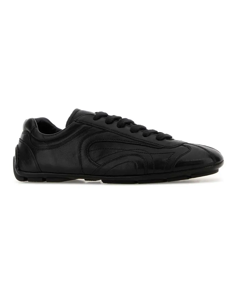 Prada Men's Black Nappa Leather Montecarlo Re-Edition 2005 Sneakers Nero Black