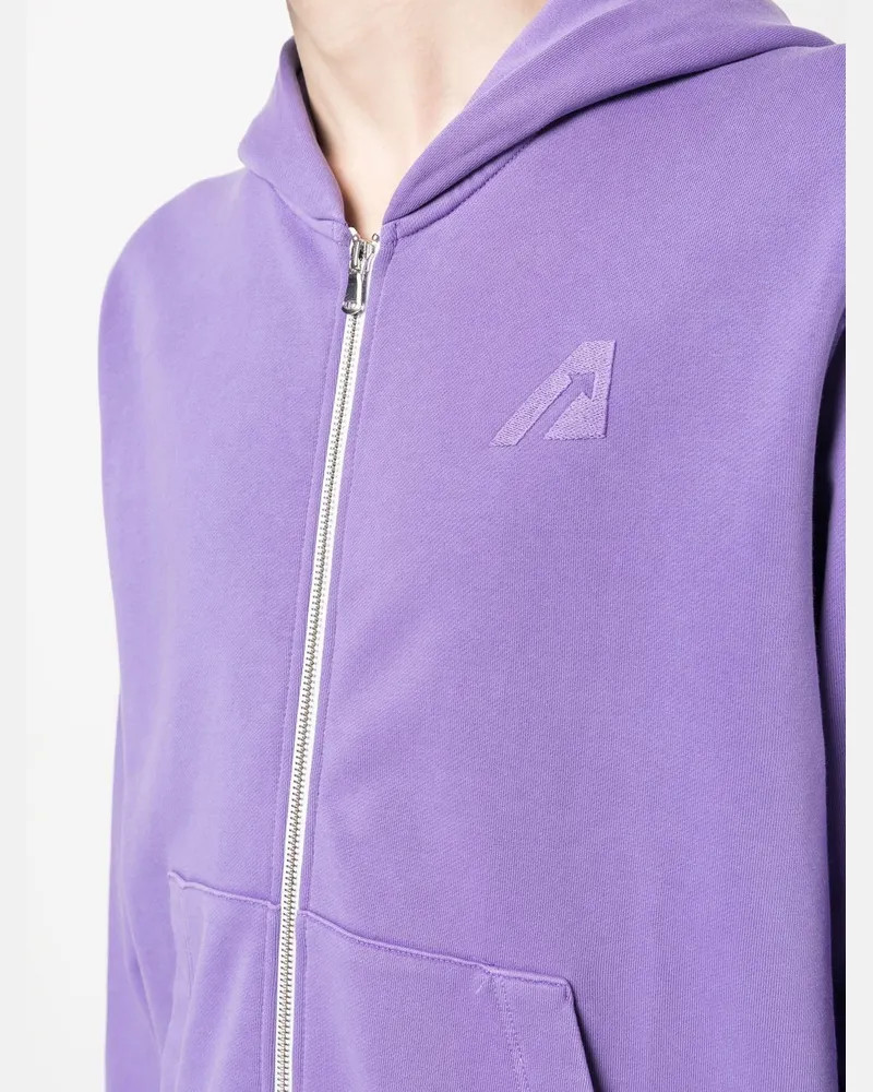 AUTRY Logo Cotton Hoodie — Lavender Lavender