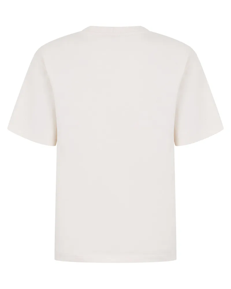 Celine Graphic-Print Cotton Jersey T-Shirt — Cream Cream