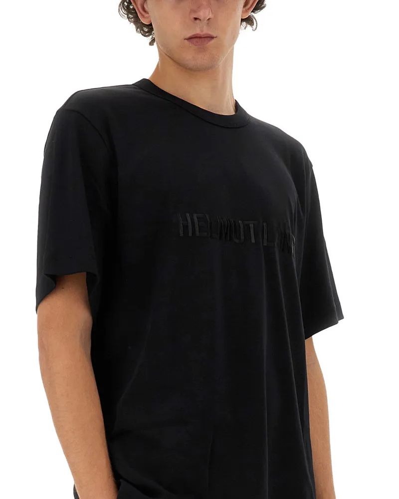 Helmut Lang Logo Cotton T-Shirt — Black Black
