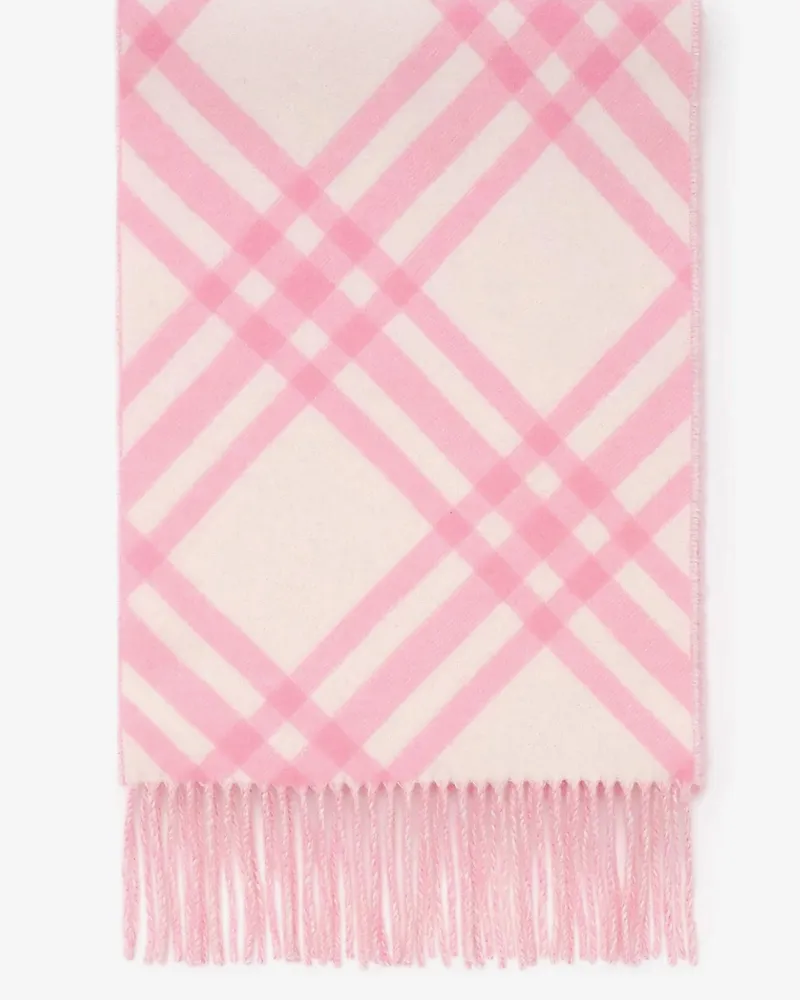 Burberry Women's Cashmere Scarf Tri Bar Pink Scarfs Pink