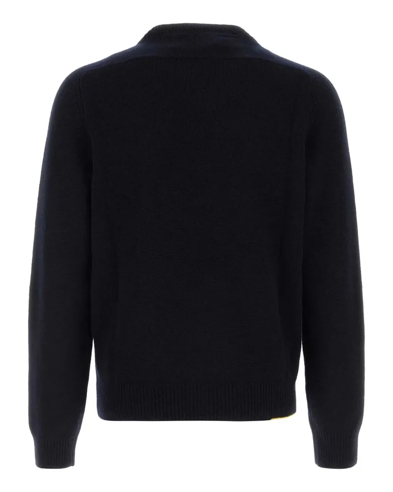 Fendi Men's Navy Blue Cashmere Sweater Blu Exterior: Maglieria Navy
