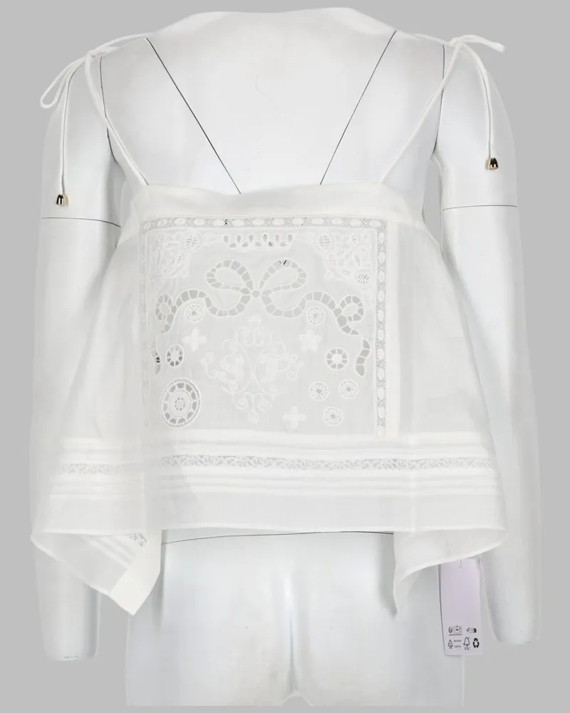 Self-Portrait Embroidered Rayon Blouse — White White