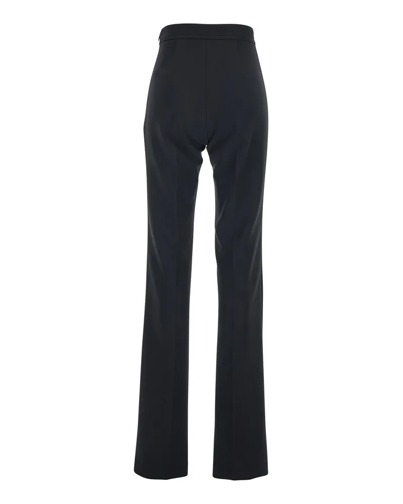 Elisabetta Franchi Women's Pants High-Waisted Black Polyester Trousers Black