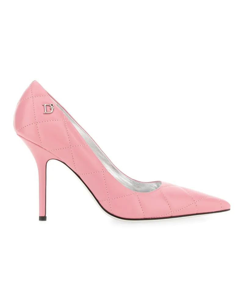 Dsquared2 Quilted Lamb Leather Pumps — Pink Pink