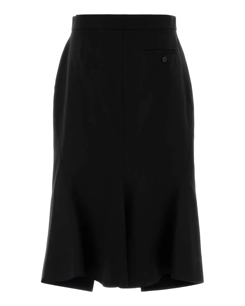 Alexander McQueen Women's Black Stretch Wool Skirt Gonne Black