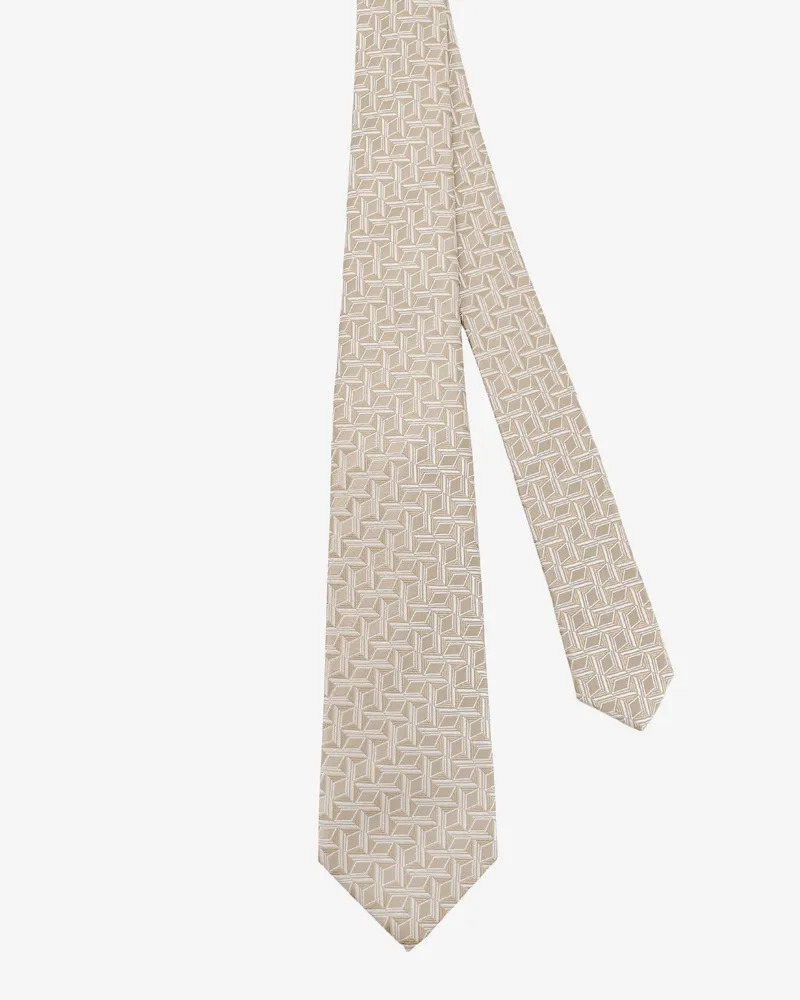 Kiton Men's Silk Tie Beige Ties & Bow Beige