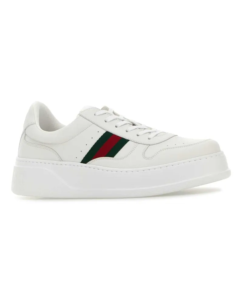 Gucci Men's White Leather Sneakers Calf Skin White