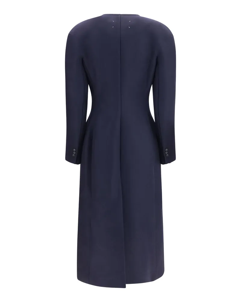 Maison Margiela Virgin Wool Coat — Navy 