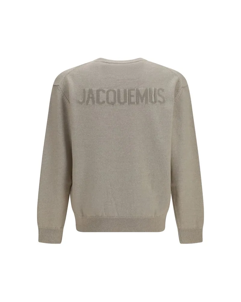 Jacquemus Merino Wool Crew Neck Sweater — Beige Beige