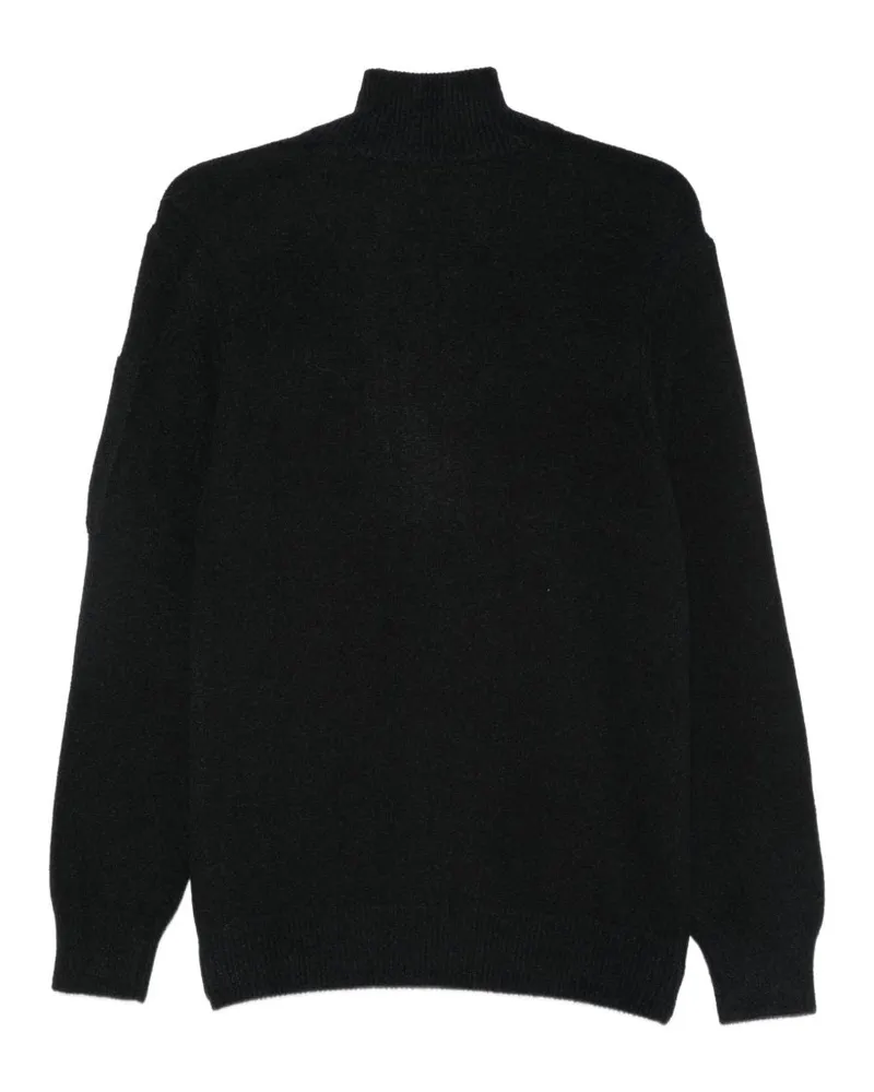 C.P. Company Quarter-Zip Knit Sweater — Black Black