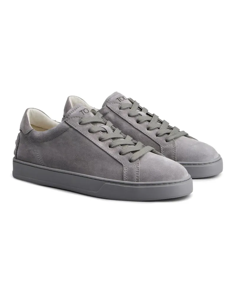 TOD'S Suede Lace-Up Sneaker — Grey Grey
