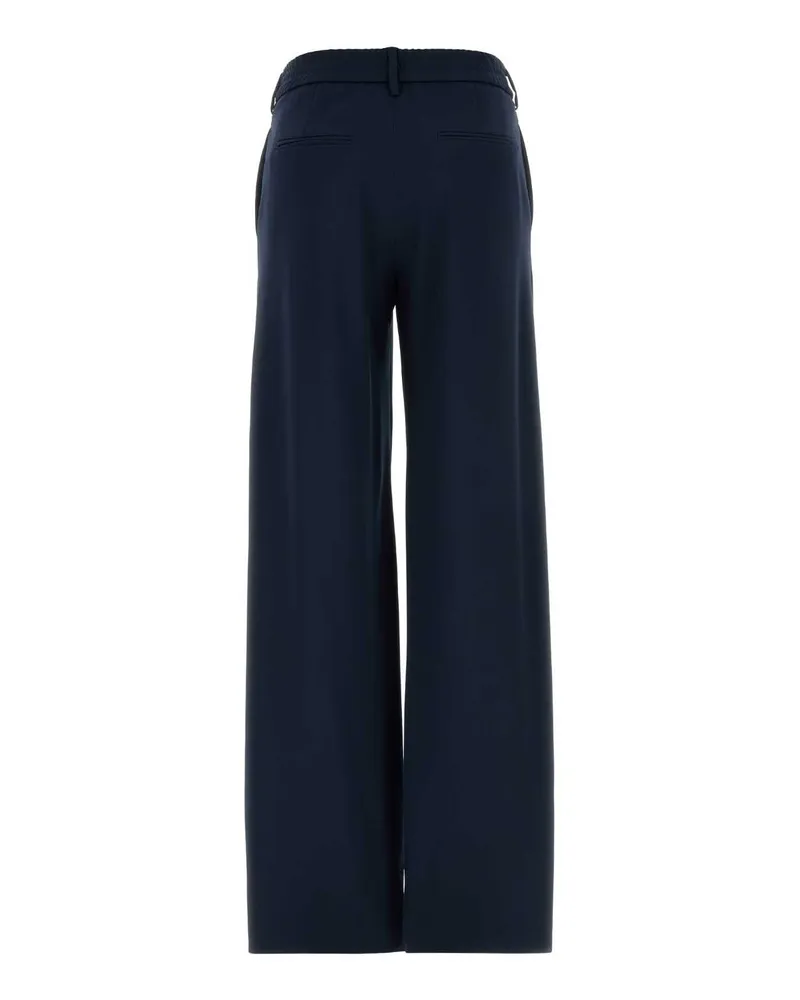 PT TORINO Women's Navy Blue Stretch Jersey Lorenza Palazzo Pant Blu Exterior: Polyester Elastan Pantaloni Navy