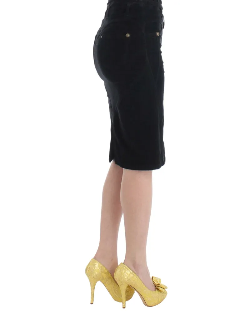 Roberto Cavalli Corduroy Pencil Skirt — Black Black
