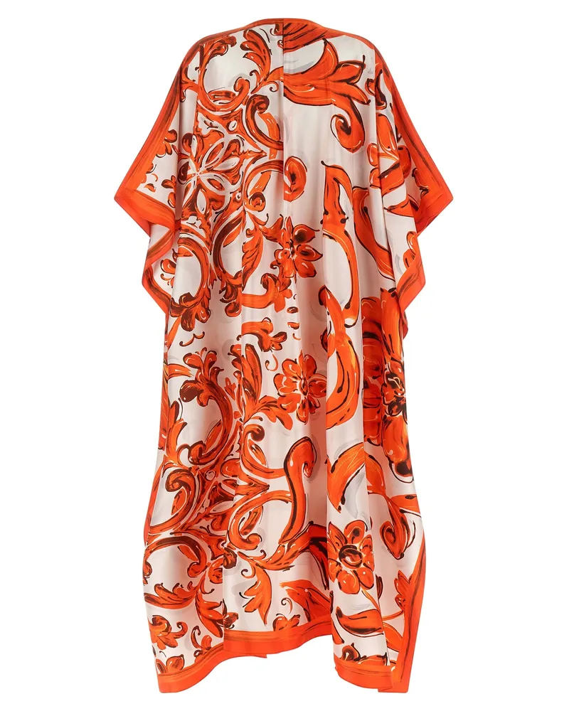 Dolce & Gabbana Women's Orange Silk Long Dress Orange