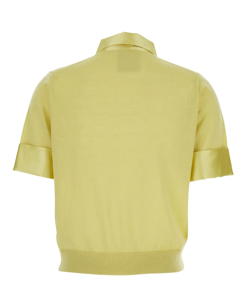 Semicouture Virgin Wool Polo Shirt — Yellow Yellow