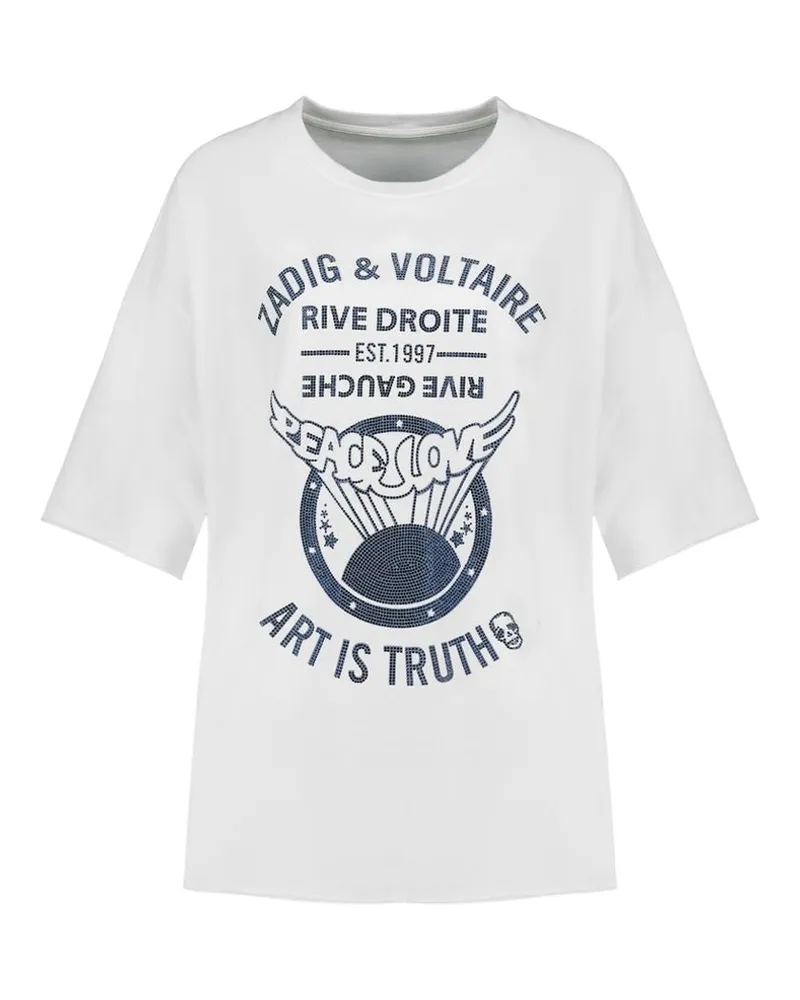 Zadig & Voltaire Women's Berry T-Shirt -  Cotton Multicolor Concept-Store Ready-To-Wear White
