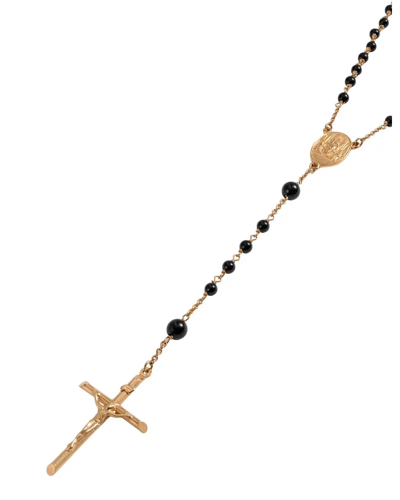 Dolce & Gabbana Men's Cross Pendant Necklace, Gold Brass Metallic Necklaces Gold