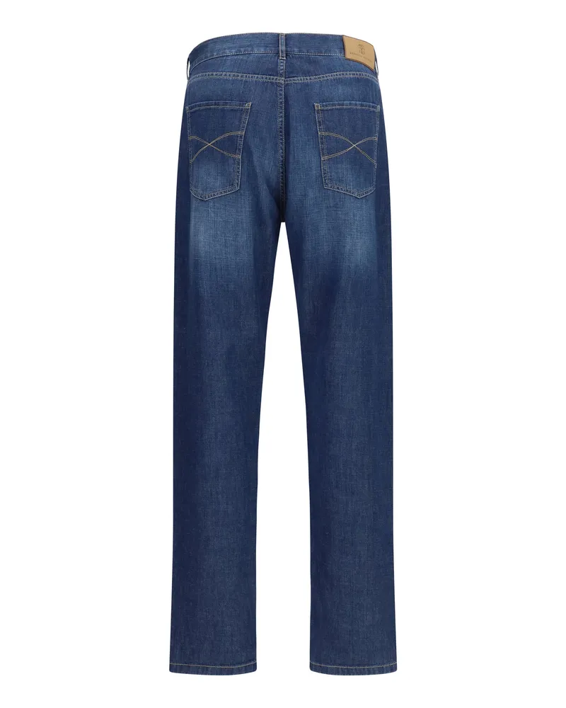 Brunello Cucinelli Lightweight Cotton Jeans — Blue Blue