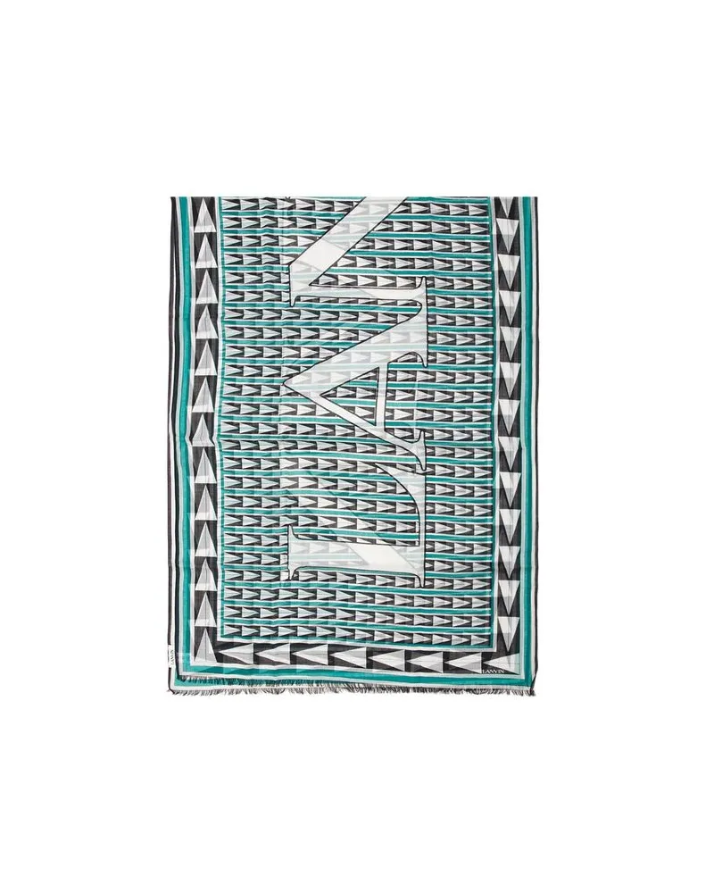Lanvin Women's Scarf Blue-Multicolor Wool Accessories Blue